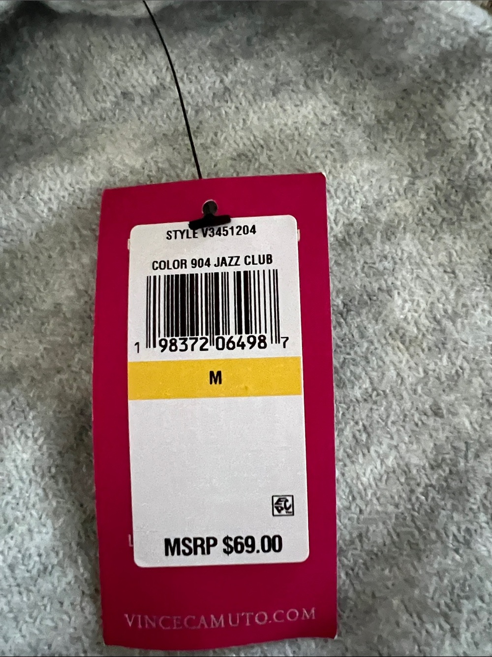 Vince Camuto Gray Crewneck Sweater with Dark grey Star Pattern - Picture 4 of 5